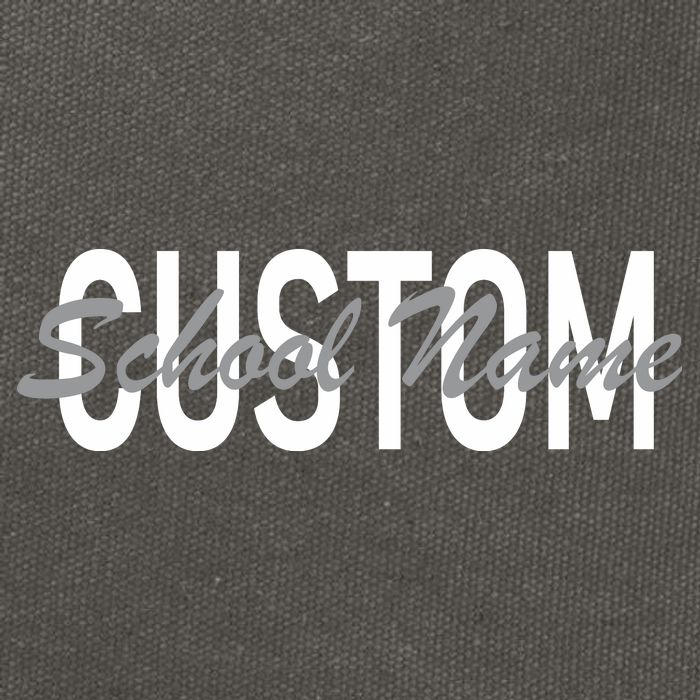 Custom School Spirit Personalize Name Text Cotton Canvas Backpack
