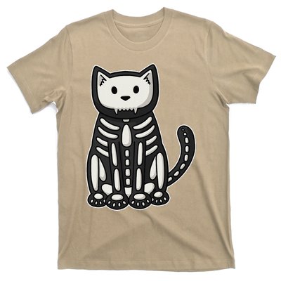 Cute Spooky Skeleton Cat Halloween Costume Cat Lover Gifts T-Shirt