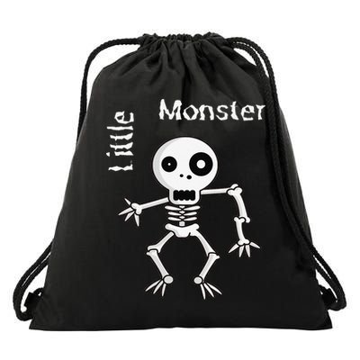 Cute Spooky Skeleton Little Monster Pirate Halloween Drawstring Bag