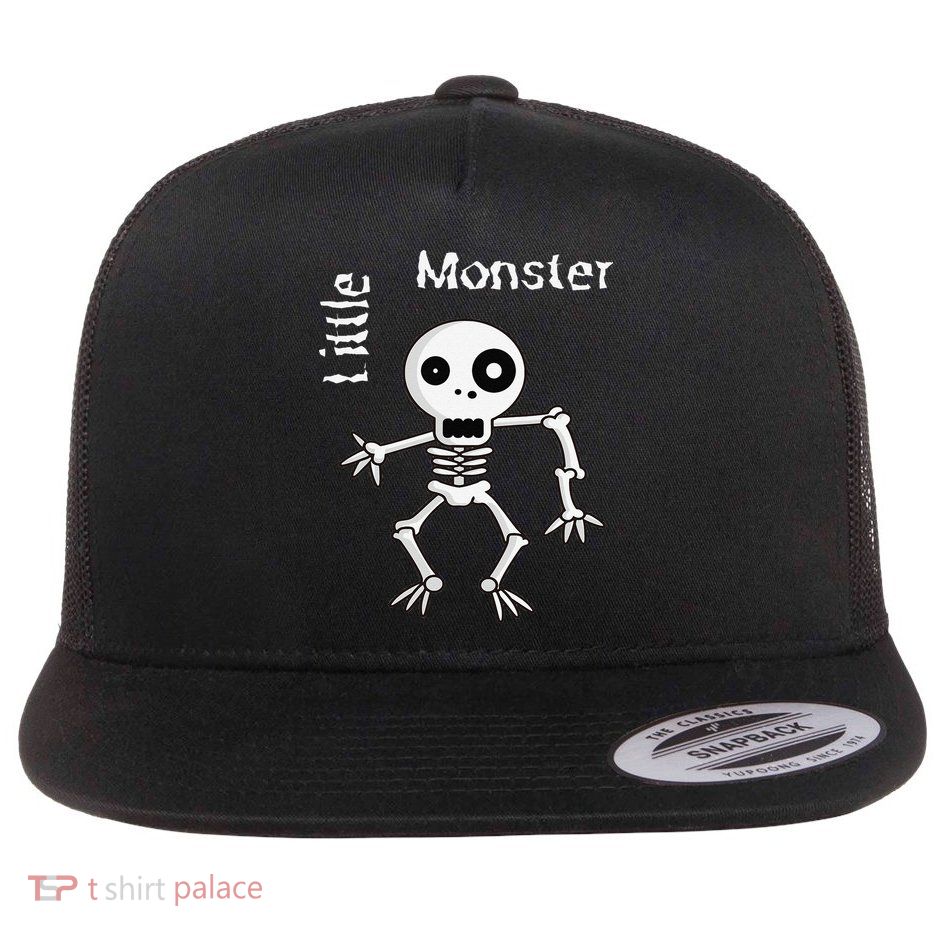 Cute Spooky Skeleton Little Monster Pirate Halloween Flatbill Hat