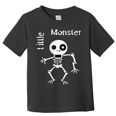 Cute Spooky Skeleton Little Monster Pirate Halloween Toddler T-Shirt
