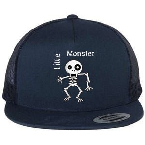 Cute Spooky Skeleton Little Monster Pirate Halloween Flat Bill Trucker Hat