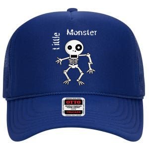 Cute Spooky Skeleton Little Monster Pirate Halloween High Crown Mesh Back Trucker Hat