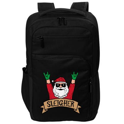 Christmas Sleigher Santa Rock Xmas Rocker Impact Tech Backpack