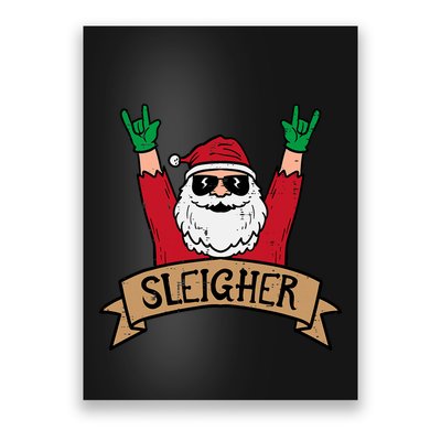 Christmas Sleigher Santa Rock Xmas Rocker Poster
