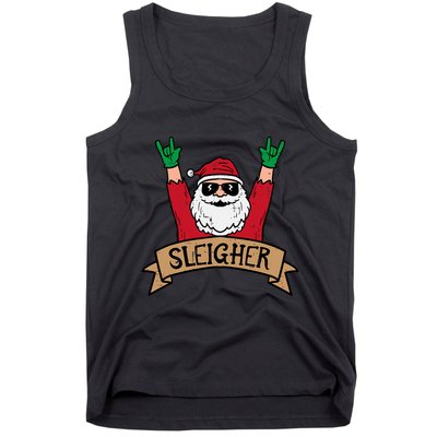 Christmas Sleigher Santa Rock Xmas Rocker Tank Top