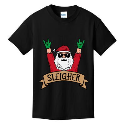 Christmas Sleigher Santa Rock Xmas Rocker Kids T-Shirt