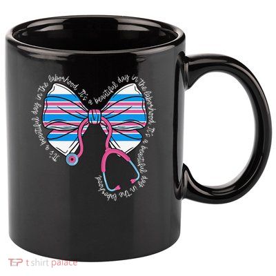Cute Swaddle Specialist Bow Mother Baby Nurse Baby Blanket 11oz C Handle Ceramic Mug
