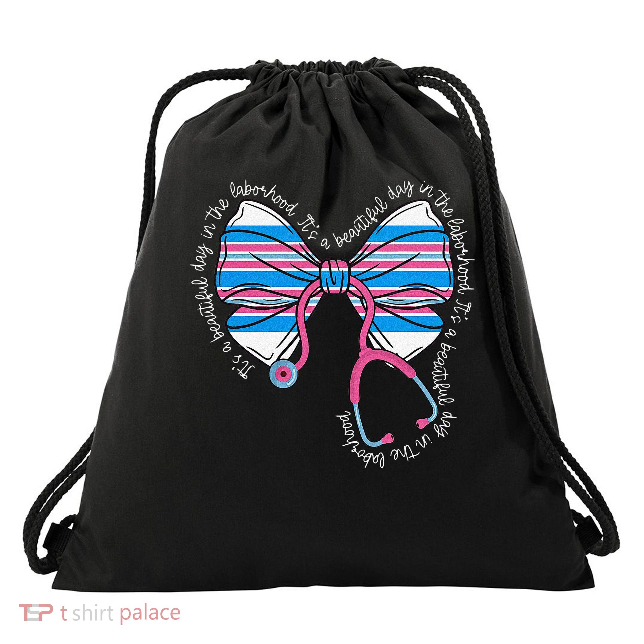 Cute Swaddle Specialist Bow Mother Baby Nurse Baby Blanket Drawstring Bag