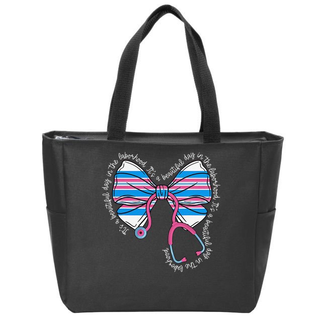 Cute Swaddle Specialist Bow Mother Baby Nurse Baby Blanket Zip Tote Bag
