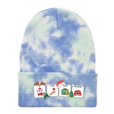 Christmas Santa Special Education Funny SPED Teacher Xmas PJ  Tie Dye 12in Knit Beanie