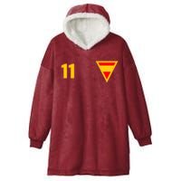 Cool Spanish Spain National Football Teamhome Crest Number 11 Hooded Wearable Blanket