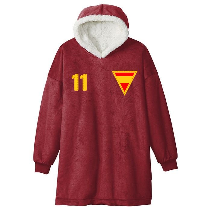 Cool Spanish Spain National Football Teamhome Crest Number 11 Hooded Wearable Blanket