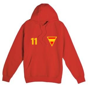 Cool Spanish Spain National Football Teamhome Crest Number 11 Premium Pullover Hoodie