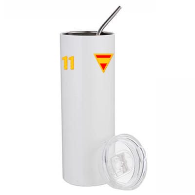 Cool Spanish Spain National Football Teamhome Crest Number 11 Stainless Steel Tumbler