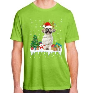 Cute Santa Shih Tzu Dog Christmas Lights Pajama Gift Adult ChromaSoft Performance T-Shirt