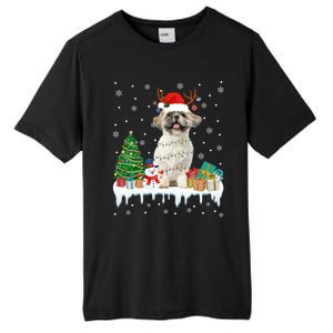 Cute Santa Shih Tzu Dog Christmas Lights Pajama Gift Tall Fusion ChromaSoft Performance T-Shirt