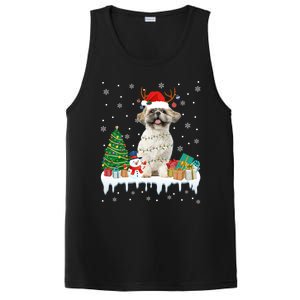 Cute Santa Shih Tzu Dog Christmas Lights Pajama Gift PosiCharge Competitor Tank