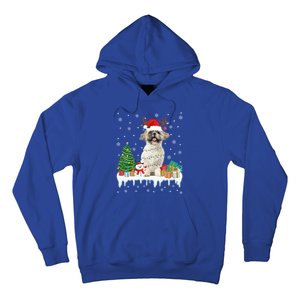 Cute Santa Shih Tzu Dog Christmas Lights Pajama Gift Hoodie