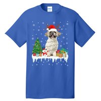 Cute Santa Shih Tzu Dog Christmas Lights Pajama Gift Tall T-Shirt