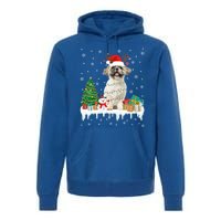 Cute Santa Shih Tzu Dog Christmas Lights Pajama Gift Premium Hoodie