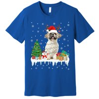 Cute Santa Shih Tzu Dog Christmas Lights Pajama Gift Premium T-Shirt