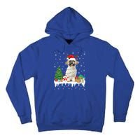 Cute Santa Shih Tzu Dog Christmas Lights Pajama Gift Tall Hoodie