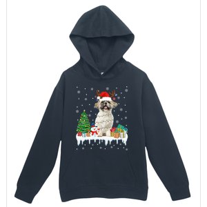 Cute Santa Shih Tzu Dog Christmas Lights Pajama Gift Urban Pullover Hoodie