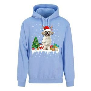 Cute Santa Shih Tzu Dog Christmas Lights Pajama Gift Unisex Surf Hoodie