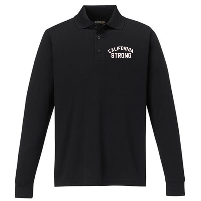 California Strong Swea Performance Long Sleeve Polo