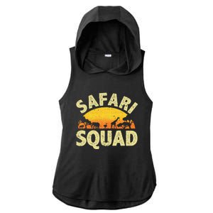 Cool Safari Squad Zoo Animal African Jungle Ladies PosiCharge Tri-Blend Wicking Draft Hoodie Tank