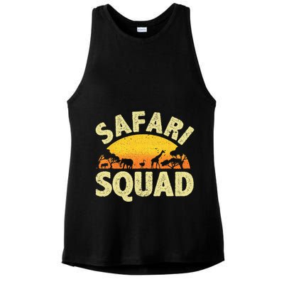 Cool Safari Squad Zoo Animal African Jungle Ladies PosiCharge Tri-Blend Wicking Tank