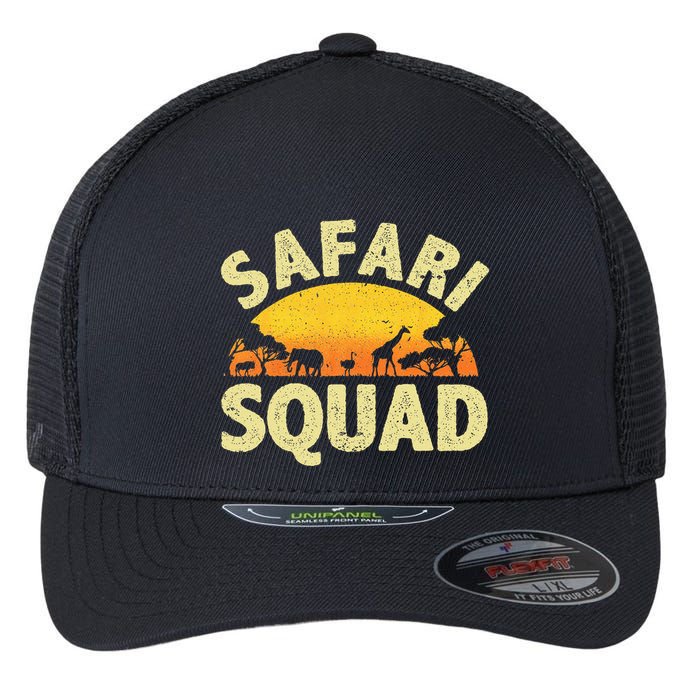 Cool Safari Squad Zoo Animal African Jungle Flexfit Unipanel Trucker Cap