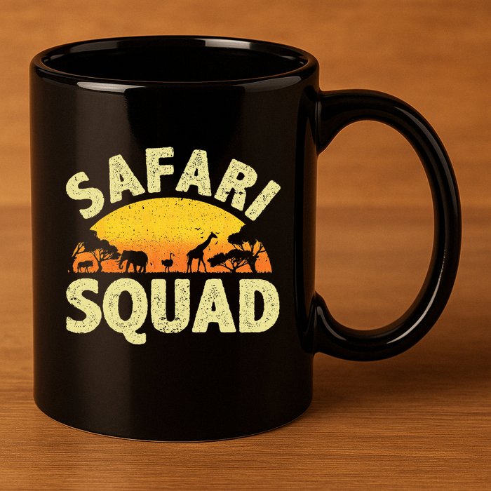 Cool Safari Squad Zoo Animal African Jungle 11oz C Handle Ceramic Mug