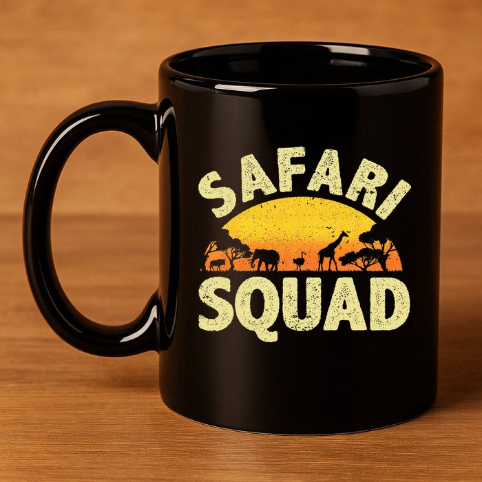 Cool Safari Squad Zoo Animal African Jungle 11oz C Handle Ceramic Mug