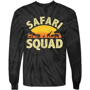 Cool Safari Squad Zoo Animal African Jungle Tie-Dye Long Sleeve Shirt