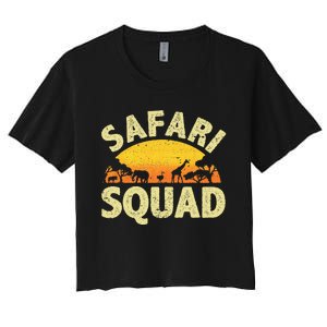 Cool Safari Squad Zoo Animal African Jungle Women's Crop Top Tee