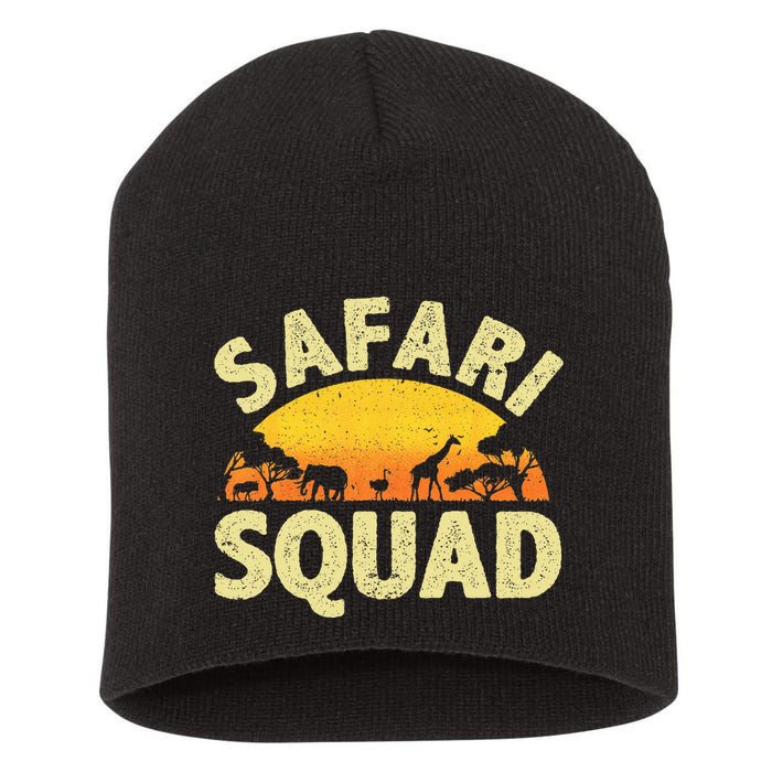 Cool Safari Squad Zoo Animal African Jungle Short Acrylic Beanie