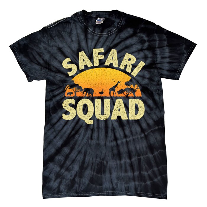 Cool Safari Squad For Men Women Zoo Animal African Jungle Tie-Dye T-Shirt