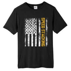 Cup Speed Stacking Sport Stacking Us Flag Tall Fusion ChromaSoft Performance T-Shirt