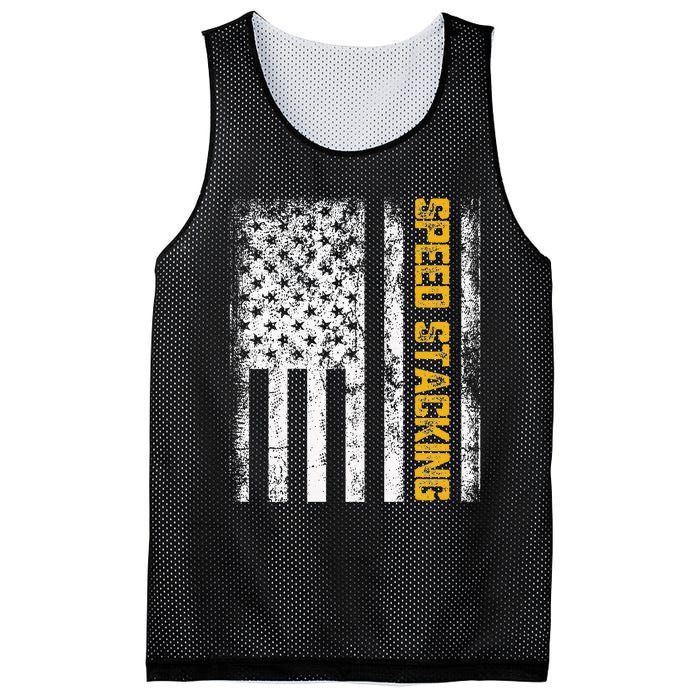 Cup Speed Stacking Sport Stacking Us Flag Mesh Reversible Basketball Jersey Tank