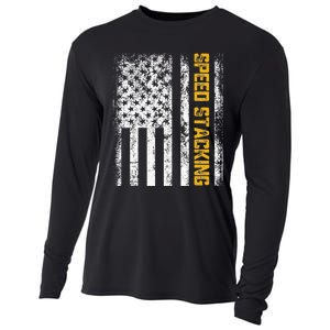 Cup Speed Stacking Sport Stacking Us Flag Cooling Performance Long Sleeve Crew