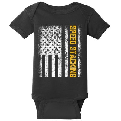 Cup Speed Stacking Sport Stacking Us Flag Baby Bodysuit