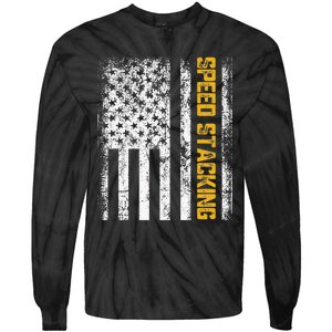 Cup Speed Stacking Sport Stacking Us Flag Tie-Dye Long Sleeve Shirt