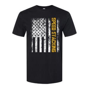 Cup Speed Stacking Sport Stacking Us Flag Softstyle CVC T-Shirt