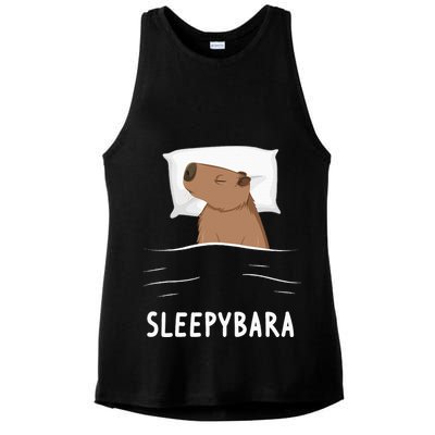 Capybara Sleepybara Sleep Capybara Ladies PosiCharge Tri-Blend Wicking Tank