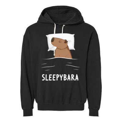 Capybara Sleepybara Sleep Capybara Garment-Dyed Fleece Hoodie