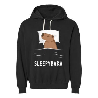 Capybara Sleepybara Sleep Capybara Garment-Dyed Fleece Hoodie