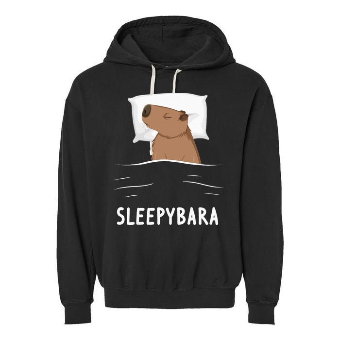 Capybara Sleepybara Sleep Capybara Garment-Dyed Fleece Hoodie