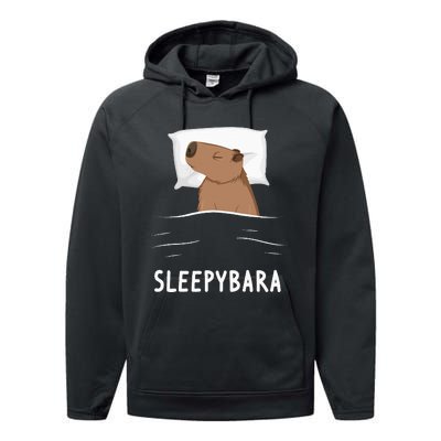 Capybara Sleepybara Sleep Capybara Performance Fleece Hoodie